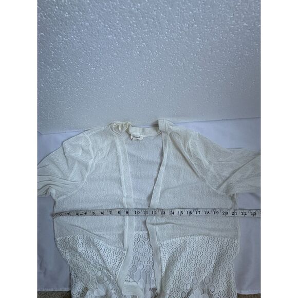 Siren Lily Mesh Stretch Cardigan Open Lace White Boho Plus Size 1X Bohemian - Picture 7 of 8
